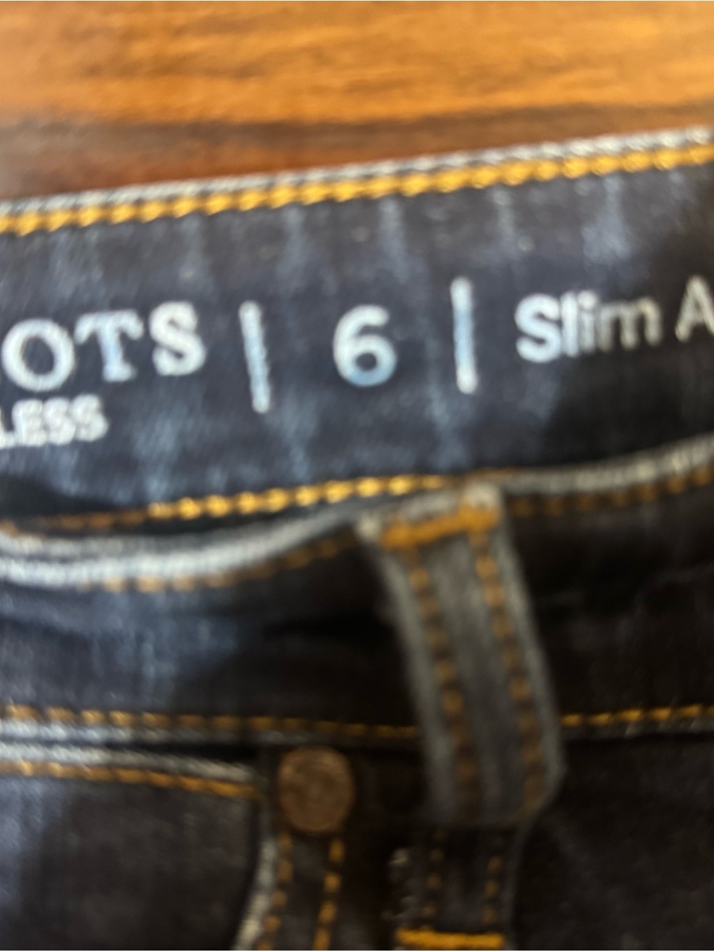 Talbots Women's Skinny Jeans - Dark Blue with Yellow Stitching